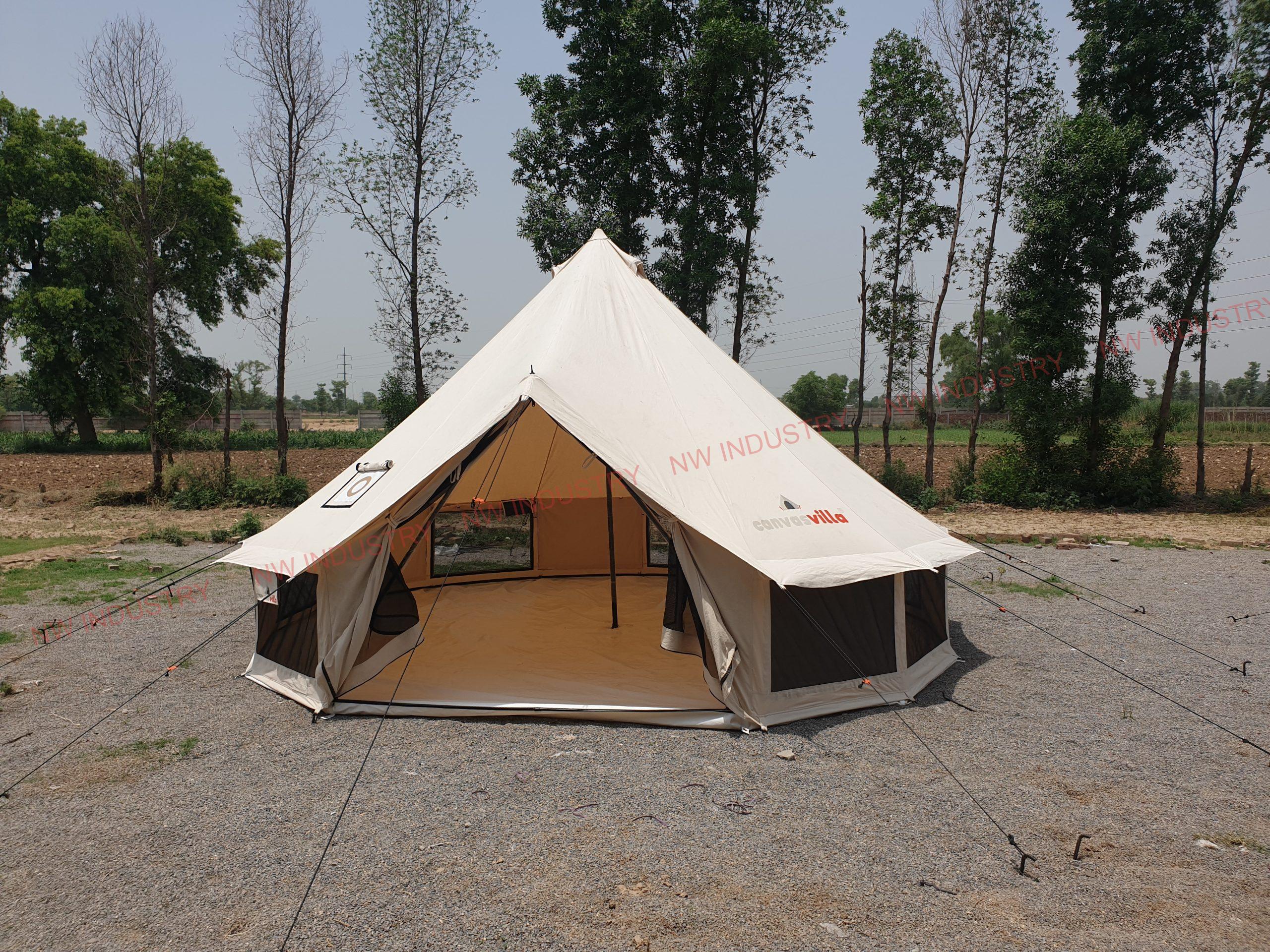4m Fire Retardant Bell Tent with Stove Hole